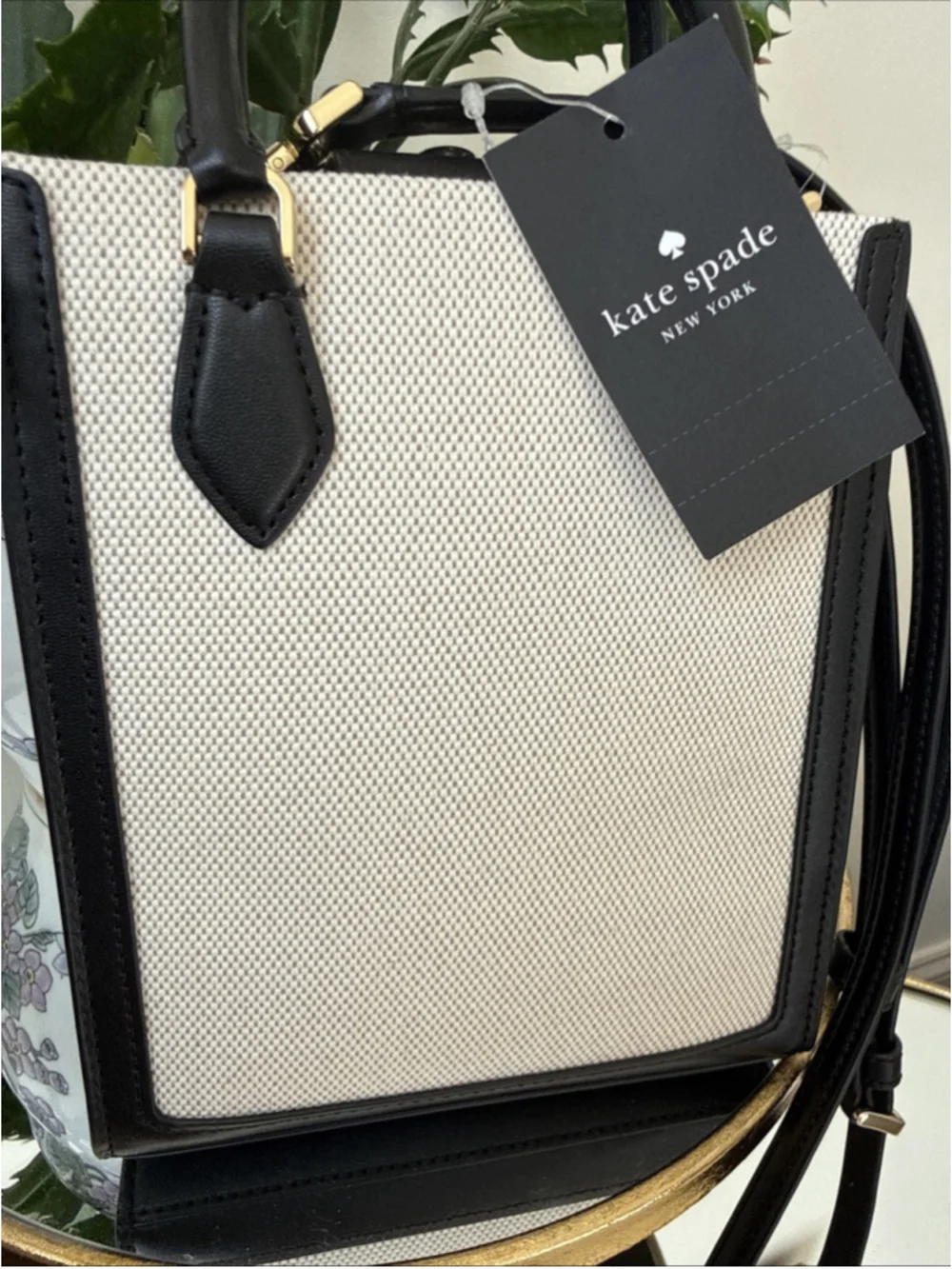 Kate Spade Ellie Mini Canvas Leather Crossbody Bag Black Multi